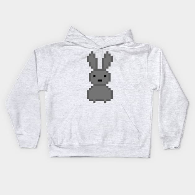 Grey bunny Kids Hoodie by arc1